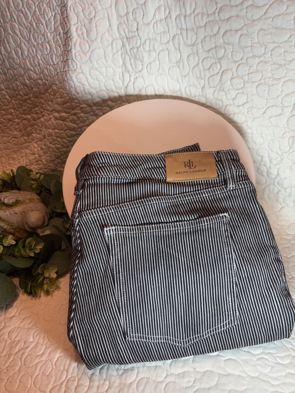 Ralph Lauren Black Label Black & White Striped Denim Jeans